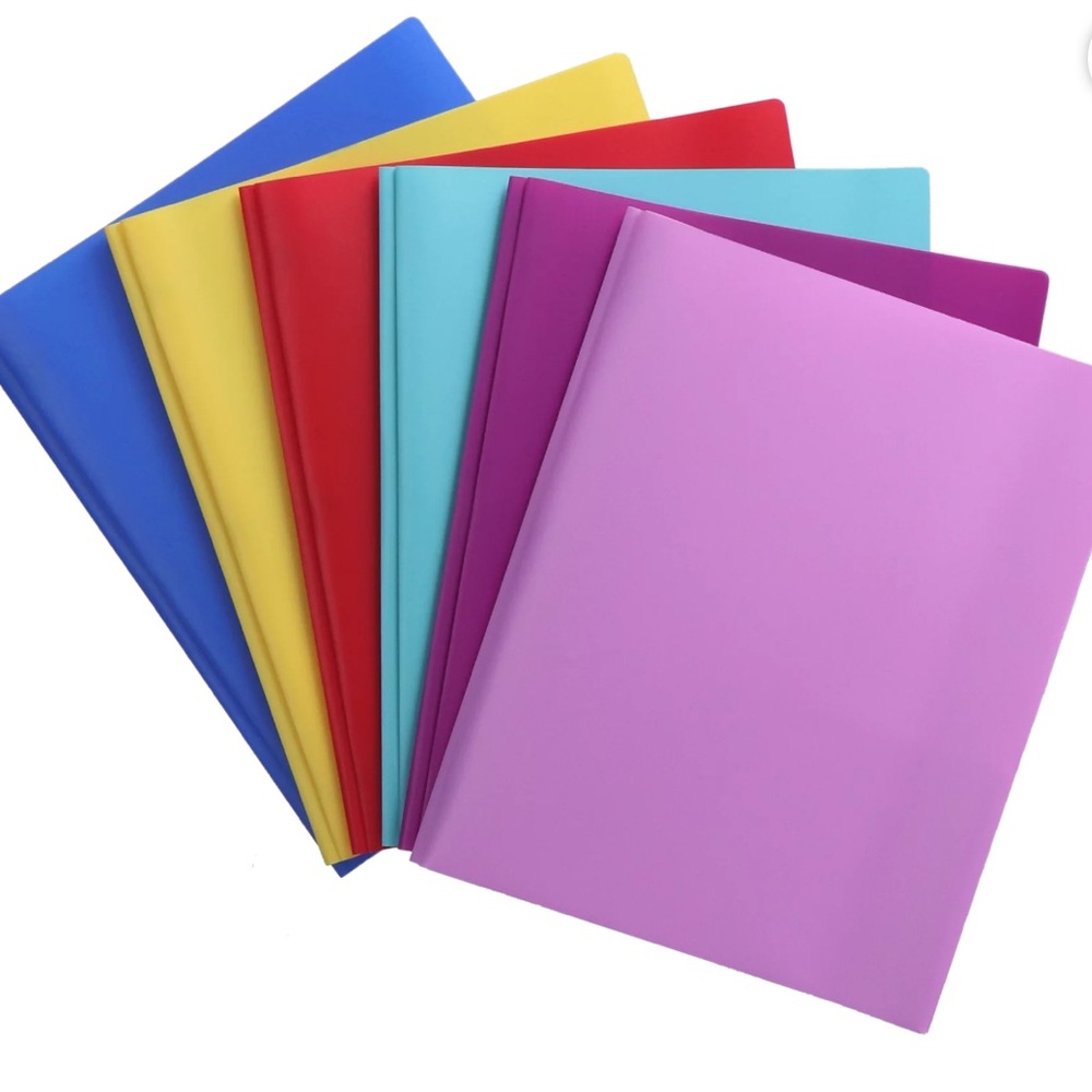 Pen + Gear 2-Pocket Durable Poly Portfolio Folders with Prongs, 10 Count NWT